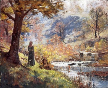 Matin par le ruisseau Théodore Clement Steele Peinture à l'huile